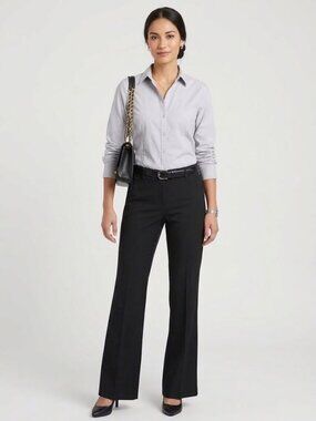 George London Fit Black Dress Pants Size 8P Petite